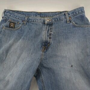 Cinch Jeans Men's 42x32 Black Label Blue Denim Straight Leg MB90633001 Read Desc